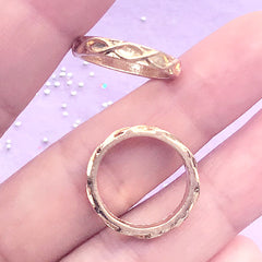 Ring Open Bezel for UV Resin Filling | Round Deco Frame | Hollow Circle Charm | Resin Jewellery Supplies (2 pcs / Gold / 19mm x 3mm)