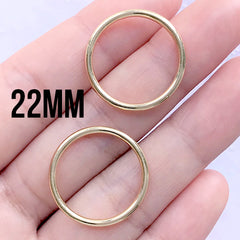 Round Open Bezel for UV Resin Filling | Circle Deco Frame for Resin Jewellery Making (2 pcs / Gold / 22mm)