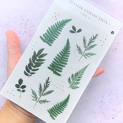 Eagle Fern Stickers | Realistic Pressed Leaves Embellishments | Resin Inclusions | Herbarium Sticker | Resin Inclusions | Dried Leaf Sticker