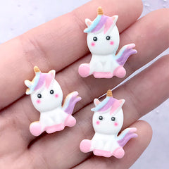 Miniature Unicorn Sugar Cookie Decoden Cabochons | Doll Food Supplies | Kawaii Sweets Deco (3 pcs / 19mm x 23mm)
