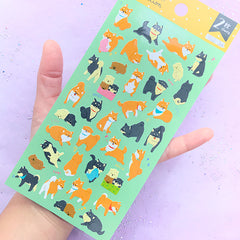 Akita Stickers | Kawaii Pet Stickers | Cute Animal Stickers | Dog Embellishments | Planner Deco (2 sheets)