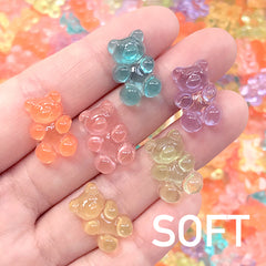Bear Jelly Candy Cabochons | Fake Gummy Candies | Faux Food | Kawaii Decoden Pieces | Sweet Deco (10 pcs by Random / 11mm x 17mm)