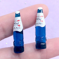 Dollhouse Miniature Beer Bottle in 1:6 Scale | 3D Mini Alcoholic Drink Cabochons | Doll House Craft Supplies (2 pcs / 6mm x 28mm)