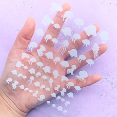 White Jellyfish Clear Film for UV Resin Craft | Kawaii Resin Inclusions | Marine Life Embellishments | Resin Art Supplies