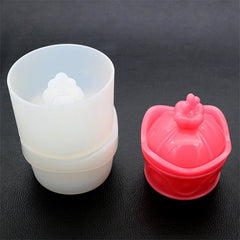 Crown Trinket Box Silicone Mold | Kawaii Jewelry Box Mould | Storage Box DIY | Resin Art Supplies (84mm)