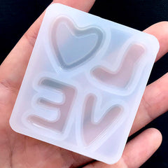 LOVE Sugar Cookie Silicone Mold | Valentine Day Embellishment Mold | Clear Mold for UV Resin | Epoxy Resin Mould