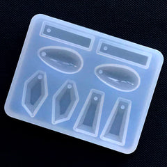 Geometric Charm Silicone Mold (8 Cavity) | Geometry Jewelry Mold | Teardrop Rectangle Gemstone Mold | UV Resin Art Supplies