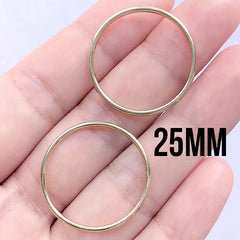 Circle Open Backed Bezel for UV Resin Filling | Round Deco Frame | Resin Jewelry Supplies (2 pcs / Gold / 25mm)