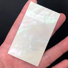 Iridescent Mother of Pearl Sticker | Nacre Seashell Sticker | Mermaid Decoration | Resin Filler | Nail Art Supplies (1 piece / Cream White)