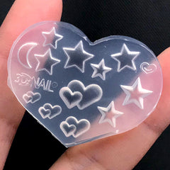 Tiny Star Heart and Moon Silicone Mold (12 Cavity) | Magical Resin Shaker Bits Mould | Cute Resin Inclusions DIY | Kawaii UV Resin Crafts