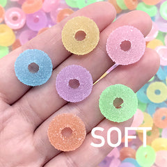Ring Sugar Candy Cabochons | Faux Gummy Candy | Fake Jelly Candies | Kawaii Jewellery DIY | Sweet Deco Supplies (10 pcs by Random / 16mm x 5mm)