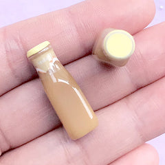 Vanilla Frappe Cabochons in 1:6 Scale | 3D Dollhouse Supermarket Groceries | Miniature Banana Coffee Drink (2 pcs / 9mm x 27mm / Yellow)