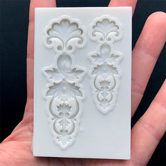 Baroque Ornament Silicone Mold (2 Cavity) | Antique Embellishment Mould | Victorian Home Decor DIY