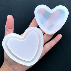 Heart Trinket Box Silicone Mold | Kawaii Storage Box DIY | UV Resin Art Supplies | Home Decoration Craft (74mm x 64mm)