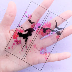 Plum Blossom Chinese Painting Clear Film Sheet for Resin Art | Resin Inclusion | Resin Fillers | Filling Materials | Flower Embellishment