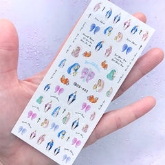 Religion Nail Art Decal Sheet | Christian and Angel Wings Water Transfer Stickers | Resin Inclusion | Nail Decorations