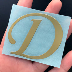 Metallic Gold Uppercase Letter Sticker | Capital Letter Sticker for Resin Art | Initial Coaster DIY | Alphabet A-Z Stickers | Resin Inclusions (48mm)