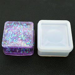 Square Trinket Box Silicone Mold | Make Your Own Storage Box | Epoxy Resin Art | Kawaii Craft Supplies (75mm)