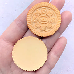 Round Cookie Cabochons | Faux Food Embellishments | Fake Sweet Decoden | Kawaii Craft Supplies (2 pcs / 36mm)