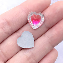 Heart Gemstones | Magical Girl Jewellery Supplies | Kawaii Decoden Phone Case DIY (12 pcs / Pink / 14mm x 14mm)