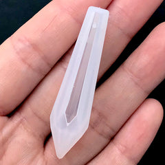 Faceted Crystal Shard Point Silicone Mold | Pointed Quartz Mould | Epoxy Resin Jewelry DIY | Soft Clear Mold for UV Resin (12mm x 47mm)