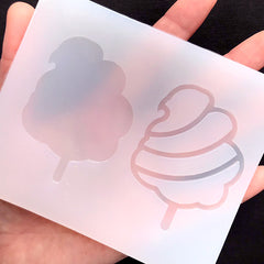 DEFECT Cotton Candy Shaker Mold | Kawaii Resin Shaker Charm Mould | Whimsical Sweet Deco | Resin Craft Supplies (46mm x 62mm)