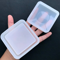 Square Trinket Box Silicone Mold | Make Your Own Storage Box | Epoxy Resin Art | Kawaii Craft Supplies (75mm)