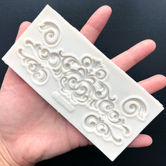 Rococo Acanthus Scroll Silicone Mold (5 Cavity) | Baroque Scroll Mould | Victorian Swirl Ornament Making