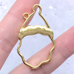 Christmas Santa Claus Open Bezel Pendant for UV Resin Jewellery DIY | Christmas Ornament Making (1 piece / Gold / 25mm x 41mm)