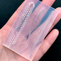 Assorted Feather Silicone Mold (4 Cavity) | Clear Soft Mold for UV Resin | Resin Embellishment Making | Resin Crafts