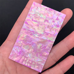 Mother of Pearl Seashell Sticker | Abalone Shell Sticker | Iridescent Nacre Sticker | Mermaid Decor | Resin Decoration (1 piece / Light Pink)