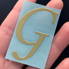 Metallic Gold Uppercase Letter Sticker | Capital Letter Sticker for Resin Art | Initial Coaster DIY | Alphabet A-Z Stickers | Resin Inclusions (48mm)