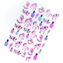Pink Unicorn and Magical Potion Clear Film Sheet | Kawaii Embellishments for UV Resin Art | Cute Resin Inclusions