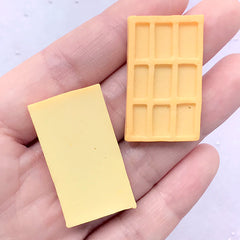 Rectangle Waffle Cabochon | Faux Food Embellishments | Kawaii Sweet Deco | Decoden Phone Case Making (2 pcs / 20mm x 35mm)