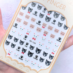 Mini Kitty Cat Sticker | Animal Pet Nail Decoration | Resin Inclusions | Nail Art Supplies