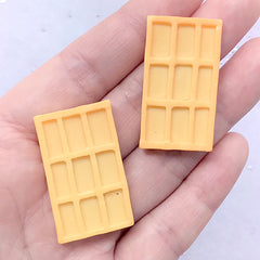 Rectangle Waffle Cabochon | Faux Food Embellishments | Kawaii Sweet Deco | Decoden Phone Case Making (2 pcs / 20mm x 35mm)