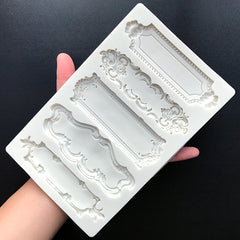 Assorted Baroque Tag Silicone Mold (5 Cavity) | Fancy Victorian Tag Mould | Resin Art Supplies