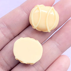 Fake Milk Chocolate Cabochons | Faux Sweets Deco | Kawaii Decoden Embellishments (2 pcs / Cream / 17mm x 20mm)