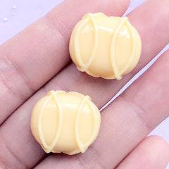 Fake Milk Chocolate Cabochons | Faux Sweets Deco | Kawaii Decoden Embellishments (2 pcs / Cream / 17mm x 20mm)