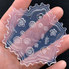 Tiny Flower and Leaf Silicone Mold (14 Cavity) | Floral Clear Mold for UV Resin | Mini Embellishment Making | Nail Art Decoration