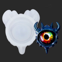 Gothic Demon Eye Silicone Mold | Evil Eye with Horn Mold | Devil Eye Cabochon Making | Resin Craft Supplies (35mm x 40mm)