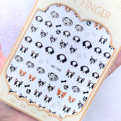 Mini Dog Sticker | Animal Pet Nail Design | Bulldog Shiba Inu Dalmatian Husky Nail Art Stickers | Resin Craft Supplies