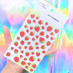 Strawberry Felt Stickers | Fruit Sticker | Card Decoration | Scrapbooking Embellishments