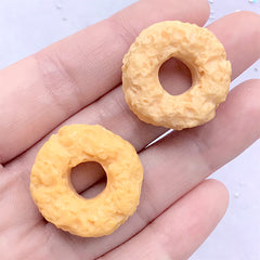 Miniature Donut Cabochon | Doughnut Resin Cabochons | Sweets Decoden | Kawaii Phone Case Decoration (2 pcs / 26mm)