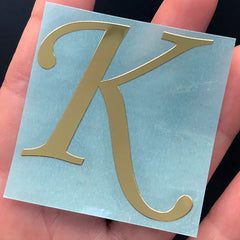 Metallic Gold Uppercase Letter Sticker | Capital Letter Sticker for Resin Art | Initial Coaster DIY | Alphabet A-Z Stickers | Resin Inclusions (48mm)