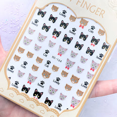 Small Cat Head Stickers | Animal Nail Design | Pet Nail Art Embellishments | Resin Art Supplies