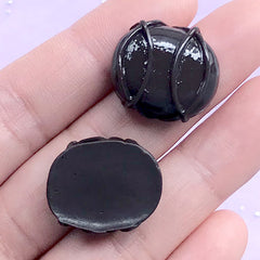 Chocolate Decoden Cabochons | Faux Food Jewellery Supplies | Kawaii Resin Flatback | Sweets Deco (2 pcs / Dark Brown / 17mm x 20mm)