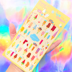 Popsicle and Ice Cream Resin Stickers | Kawaii Food Sticker | Planner Deco Sticker | Cute Embellishments for Scrapbooking