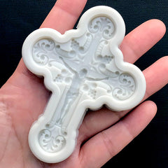 Crucifix Silicone Mold | Jesus on the Cross Mold | Decorative Cross Flexible Mould | Epoxy Resin Art Supplies (61mm x 80mm)