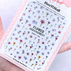 Watercolor Floral Nail Art Stickers | Flower Embellishments | Filling Materials for Resin Crafts | Nail Designs